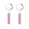 Premium Stainless Steel Hoop Antique Pink Trilogy Globe Crystals Earrings (Made In Japan)