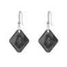 Limited Edition Elegant White Gold Plated Silver Night Growing Crystal Rhombus Premium Earrings