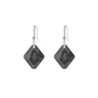 Limited Edition Elegant White Gold Plated Silver Night Growing Crystal Rhombus Premium Earrings