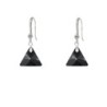 Crystal Jet XILION Triangle Elegant 18K White Gold Plated Earrings Embellished with Premium Grade Austrian Crystals