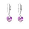 Limited Edition 18K White Gold Plated Luxurious Vitrail Light Heart Crystal Earrings Embellished with Austrian Crystals