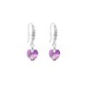 Limited Edition 18K White Gold Plated Luxurious Vitrail Light Heart Crystal Earrings Embellished with Austrian Crystals