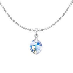 Crystal Aurora Borealis Pure Leaf Pendant Necklace Embellished with Premium Grade Austrian Crystal