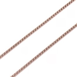 Premium Rose Gold Plated Stainless Steel Round Box Design Long Necklace Chain  (Made in Japan)