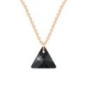 Rose Gold Plated Premium Steel Jet XILION Triangle Pendant Necklace Embellished with Premium Grade Austrian Crystal