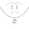 Premium Stainless Steel Crystal Aurora Borealis Pure Leaf Necklace With Earrings Set Embellished with Austrian Crystals