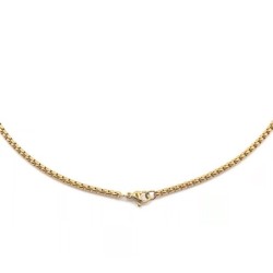 Premium Gold Plated Stainless Steel Round Box Design Standard Necklace Chain  (Made in Japan)