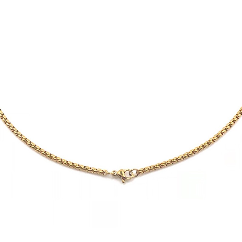 Premium Gold Plated Stainless Steel Round Box Design Standard Necklace Chain  (Made in Japan)