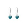 Limited Edition 18K White Gold Plated Luxurious Blue Zircon Heart Crystal Earrings Embellished with Austrian Crystals