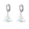 Crystal AB XILION Triangle 18K White Gold Plated Hoop Earrings Embellished with Premium Grade Austrian Crystals