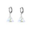 Crystal AB XILION Triangle 18K White Gold Plated Hoop Earrings Embellished with Premium Grade Austrian Crystals