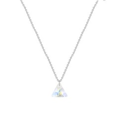 Premium Stainless Steel Crystal AB XILION Triangle Necklace Embellished with Premium Grade Austrian Crystal