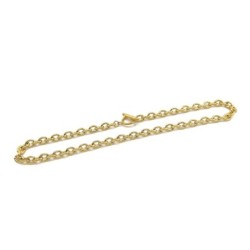 Premium Stainless Steel Gold Plated Oval Link Chain Choker  (Made in Japan)