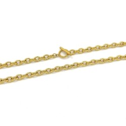 Premium Stainless Steel Gold Plated Oval Link Chain Choker  (Made in Japan)