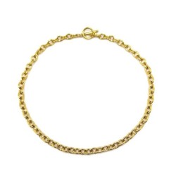 Premium Stainless Steel Gold Plated Oval Link Chain Choker  (Made in Japan)