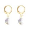 18K Gold Plated White Patina 8mm Crystal Globe Hoop Earrings (Made In Japan)