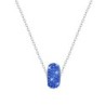 BeCharmed Pave Sapphire Crystal Bead Slim Premium Steel Necklace With Earrings Set Embellished with Austrian Crystals