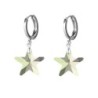 Luminous Green New Star Crystal 18K Gold Plated Hoop Earrings Embellished with Premium Grade Austrian Crystals