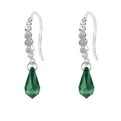 Limited Edition Premium Luxurious Emerald Crystal Teardrop Earrings Embellished with Austrian Crystals