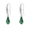 Limited Edition Premium Luxurious Emerald Crystal Teardrop Earrings Embellished with Austrian Crystals