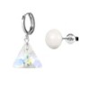 Crystal Aurora Borealis XILION Triangle Mismatched Earrings Embellished with Premium Grade Austrian Crystals