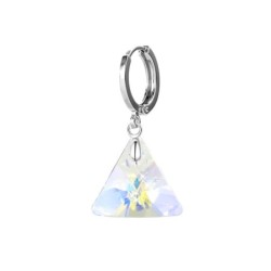 Crystal Aurora Borealis XILION Triangle Mismatched Earrings Embellished with Premium Grade Austrian Crystals