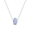 BeCharmed Pave Light Sapphire Bead Slim Premium Steel Necklace With Earrings Set Embellished with Austrian Crystals