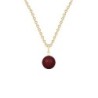 Gold Plated Premium Steel January Birthpearl Bordeaux 8mm Simply Crystal Pearl Necklace (Made In Japan)