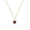 Gold Plated Premium Steel January Birthpearl Bordeaux 8mm Simply Crystal Pearl Necklace (Made In Japan)