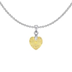 XILION Sunshine Heart Dainty Pendant Necklace Embellished with Premium Grade Austrian Crystal