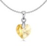 XILION Sunshine Heart Dainty Pendant Necklace Embellished with Premium Grade Austrian Crystal