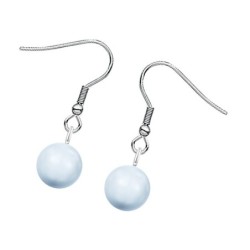 March Birth Month Premium Steel Crystal Pearl Earrings Embellished with Premium Grade Austrian Crystal Pearls