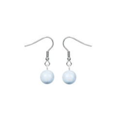 March Birth Month Premium Steel Crystal Pearl Earrings Embellished with Premium Grade Austrian Crystal Pearls