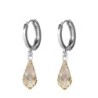 Golden Shadow Crystal Teardrop Hoop Earrings Embellished with Premium Grade Austrian Crystals