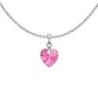 XILION Rose Aurora Borealis Heart Dainty Pendant Necklace Embellished with Premium Grade Austrian Crystal