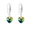 Limited Edition 18K White Gold Plated Luxurious Vitrail Medium Heart Crystal Earrings Embellished with Austrian Crystals