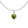 XILION Olivine Heart Dainty Pendant Necklace Embellished with Premium Grade Austrian Crystal