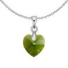 XILION Olivine Heart Dainty Pendant Necklace Embellished with Premium Grade Austrian Crystal