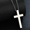 Premium Polished Steel Medium Size Purely Cross Necklace Chain (Made In Japan)