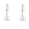 Crystal AB XILION Triangle Elegant 18K White Gold Plated Earrings Embellished with Premium Grade Austrian Crystals