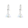 Crystal AB XILION Triangle Elegant 18K White Gold Plated Earrings Embellished with Premium Grade Austrian Crystals