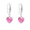 Limited Edition 18K White Gold Plated Luxurious Rose AB Heart Crystal Earrings Embellished with Austrian Crystals