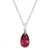 Ruby Crystal Pear Shaped Pendant Necklace Jewellery Set Embellished with Premium Grade Austrian Crystals