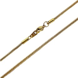 Premium Stainless Steel 316 Designer Gold Plated Round Weave 45cm NecklaceChain  (Made in Japan)