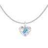 Truly In Love Crystal AB Heart Pendant Steel Necklace Embellished With Premium Grade Austrian Crystal