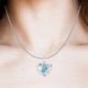 Truly In Love Crystal AB Heart Pendant Steel Necklace Embellished With Premium Grade Austrian Crystal