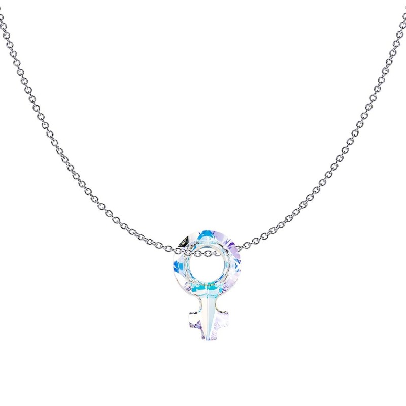 Crystal AB Female Symbol Steel Choker Embellished with Premium Grade Austrian Crystal