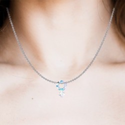 Crystal AB Female Symbol Steel Choker Embellished with Premium Grade Austrian Crystal