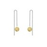 White Gold Plated November Birthpearl Gold Crystal Pearl Thread Dangling Earrings