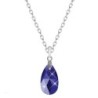 Majestic Blue Pear Shaped Pendant Necklace Jewellery Set Embellished with Premium Grade Austrian Crystals